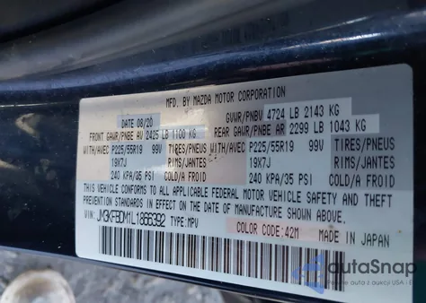 2020 Mazda Cx-5 Grand Touring from USA, damaged, VIN JM3KFBDM1L1866392